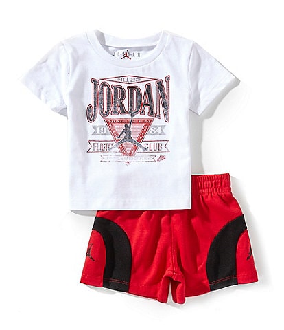 Jordan Baby Boys 12-24 Months Short Sleeve Flight Club Era T-Shirt & Color Block Shorts Set