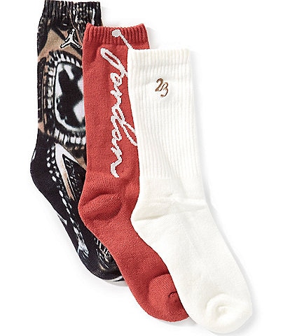 Jordan Big Boys 7-11 Ring Printed Crew Sock 3-Pack