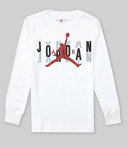 Jordan Big Boys 8-20 Long Sleeve Brand Scramble Graphic T-Shirt