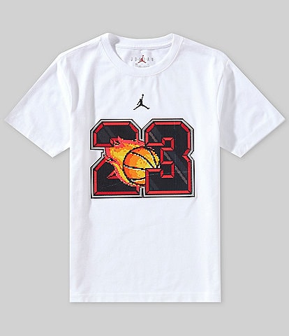 Jordan Big Boys 8-20 Short-Sleeve Customized Air 23 Flame T-Shirt