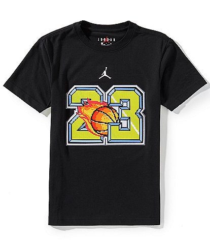 Jordan Big Boys 8-20 Short-Sleeve Customized Air 23 Flame T-Shirt