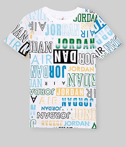 Nike Air Jordan Big Boys (8-20) Camiseta Jumpman de manga corta Jordan  (Blanco/Negro Paint Splatter Jumpman, L), Blanco