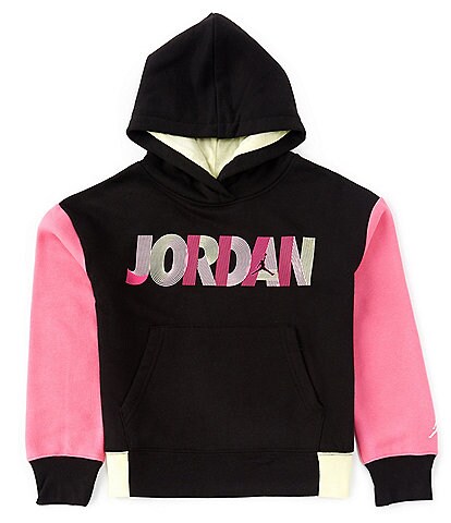 Jordan Big Girls 7-16 Fundamental Long Sleeve Color Block Hoodie