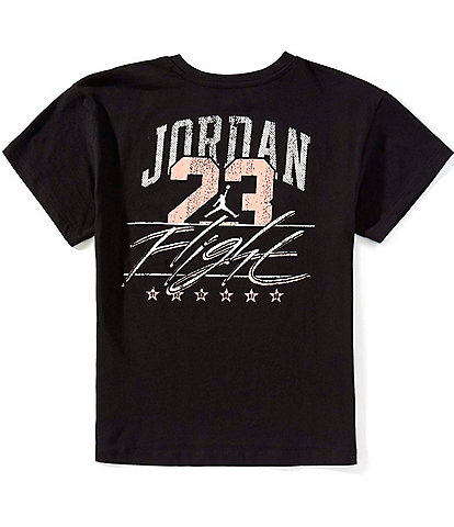 Jordan Big Girls Short Sleeve Distressed Collegiate T-Shirt