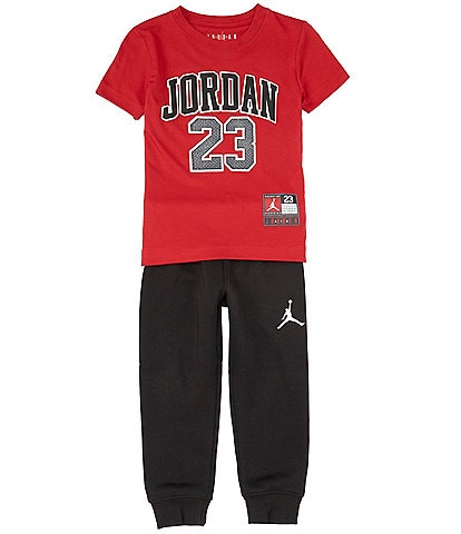 Jordan Little Boys 2T-7 Short Sleeve 23 Jersey T-Shirt & Jogger Pants Set