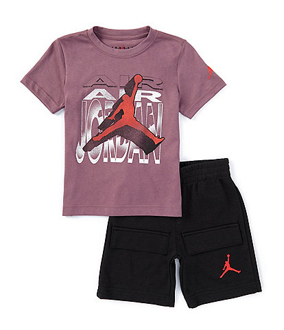 Jordan Little Boys 2T-7 Short Sleeve Air 2 3D FT T-Shirt & Short Set