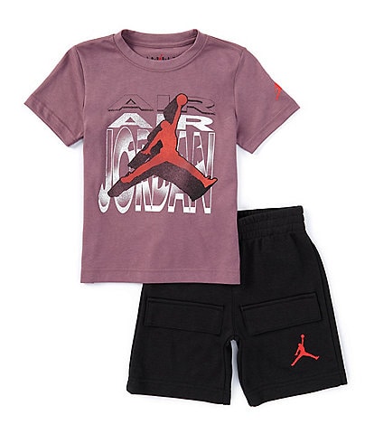 Jordan Little Boys 2T-7 Short Sleeve Air 2 3D FT T-Shirt & Short Set