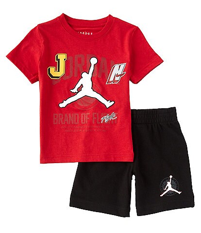 Jordan Little Boys 2T-7 Short-Sleeve Flight MVP Jersey Tee & French Terry  Shorts Set