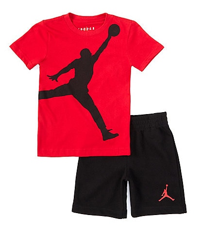 Jordan Little Boys' 2T-7 Short Sleeve Jumbo Jumpman T-Shirt & Short Set
