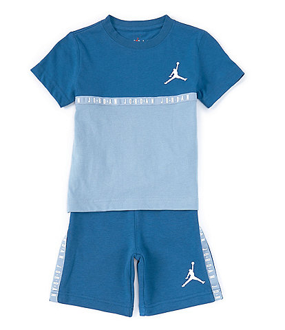 Jordan Little Boys 2T-7 Short Sleeve Jumpman Blocked FT Taping T-Shirt & Short Set