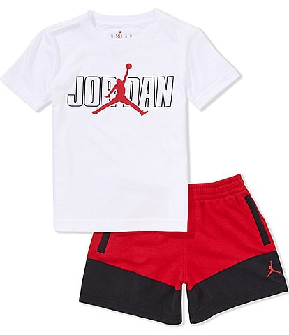 Jordan Little Boys 2T-7 Short-Sleeve Jumpman Jersey T-Shirt & Color Block French Terry Shorts Set