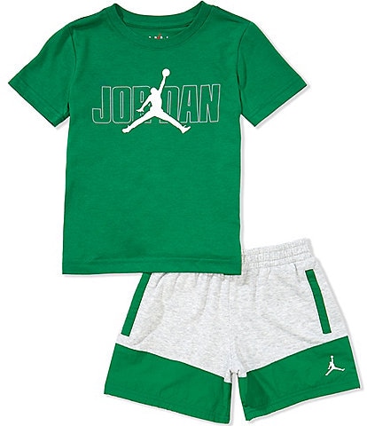 Jordan Little Boys 2T-7 Short-Sleeve Jumpman Jersey T-Shirt & Color Block French Terry Shorts Set