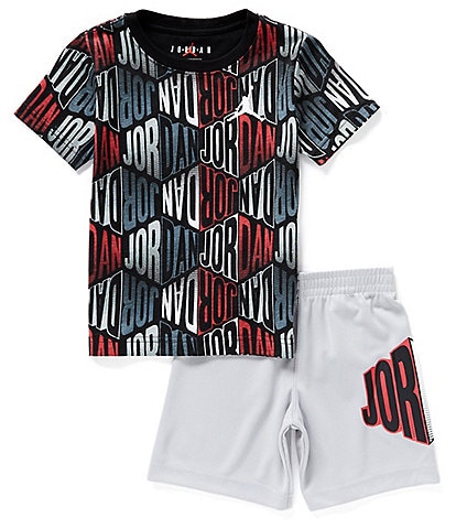 Jordan Little Boys 2T-7 Short-Sleeve Printed Jersey Tee & Mesh Shorts Set