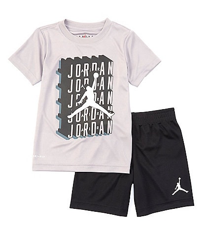Jordan Little Boys 4-7 Short Sleeve Crosswords T-Shirt and Shorts Set