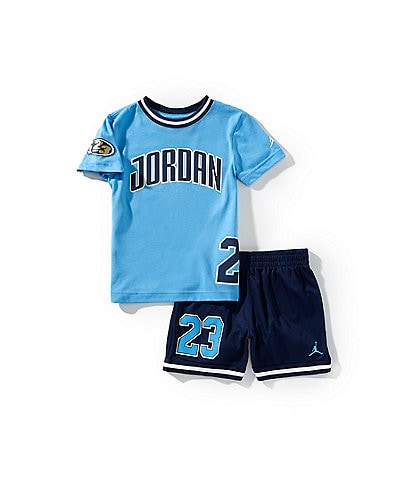 Jordan Little Boys Short Sleeve Playoff T-Shirt & Mesh Shorts Set