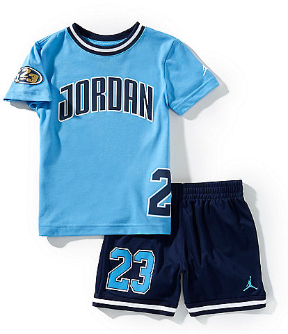 Jordan Little Boys Short Sleeve Playoff T-Shirt & Mesh Shorts Set
