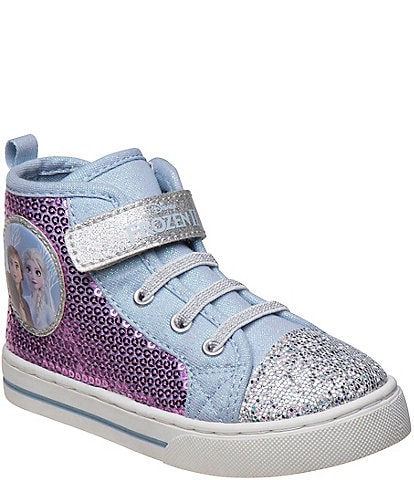 Josmo Girls' Disney Frozen Canvas Sequins  Hi-Top Sneakers (Toddler)
