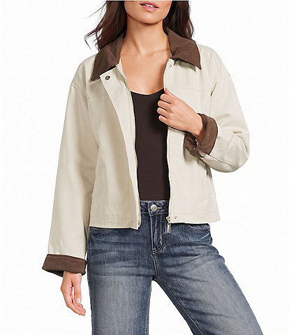 Jou Jou Corduroy Collared Barn Jacket