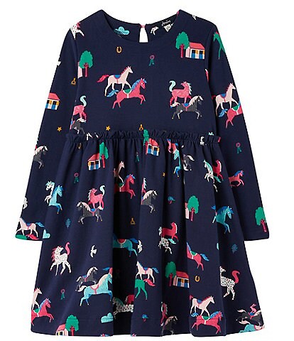 Joules Little/Big Girls 2-12 Horse Print Jersey Dress