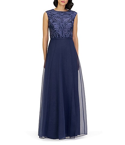 JS Collections Keira Mixed Soutache Gown