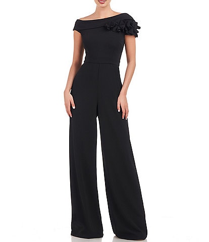 ESPRIT - Jersey jumpsuit with floral embroidered top at our online