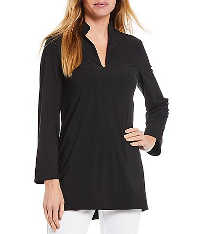 Jude Connally Chris Long Sleeve Collared V-Neck Knit Tunic