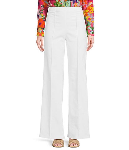 Jude Connally Felicia Cotton Stretch Sateen Wide-Leg Pull-On Pants