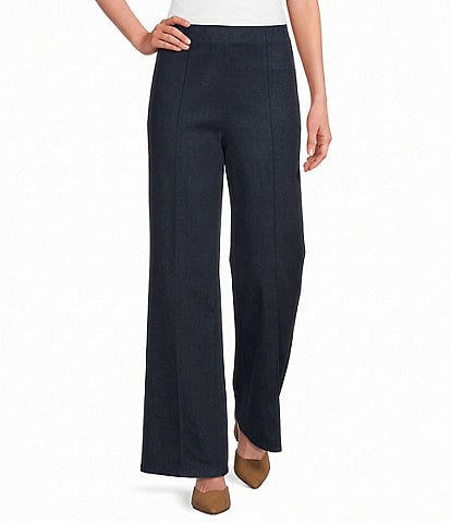 Jude Connally Felicia Stretch Pull-On Wide-Leg Denim Pants