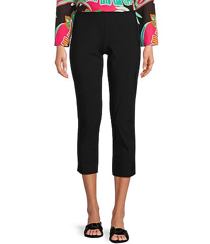 Jude Connally Lucia Jude Cloth Stretch Knit Pull-On Cropped Pants