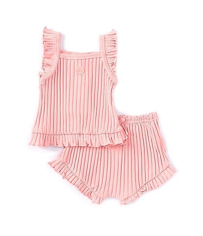 Juicy Couture Baby Girls 12-18 Months Flutter Sleeve Rib Knit Top & Shorts Set