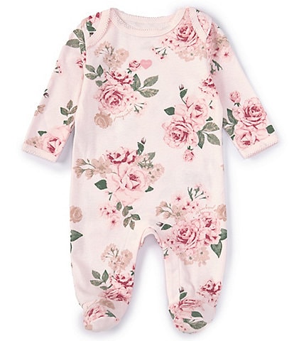 Juicy Couture Baby Girls Newborn-9 Months Long Sleeve Floral-Printed Interlock Footed Coverall