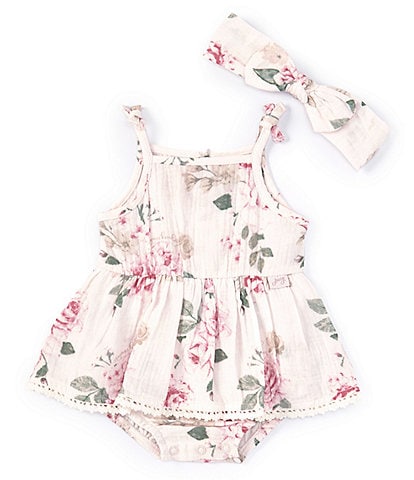 Juicy Couture Baby Girls Newborn-9 Months Sleeveless Floral-Printed Muslin Skirted Bodysuit