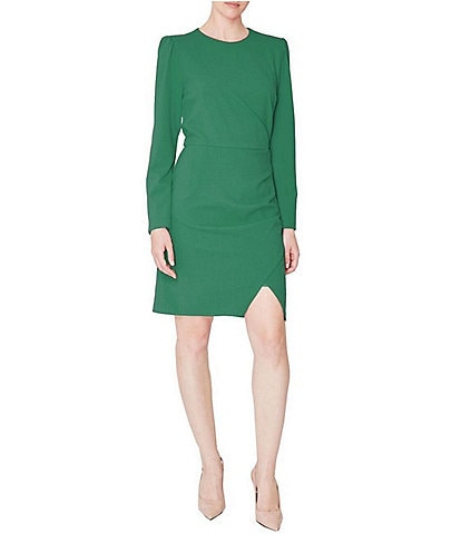 Julia Jordan Stretch Crepe Long Sleeve Sheath Dress