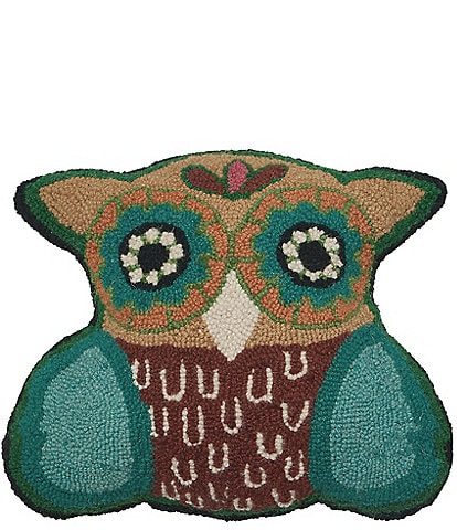 Jungalow Hootie Hooked Wool Shaped Pillow