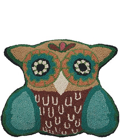 Jungalow Hootie Hooked Wool Shaped Pillow