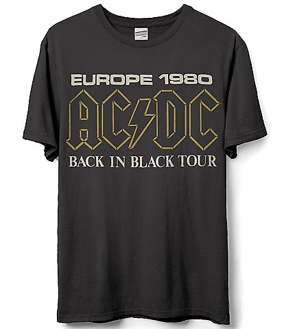 Junk Food ACDC Europe 1980 Tour Short Sleeve Graphic T-Shirt