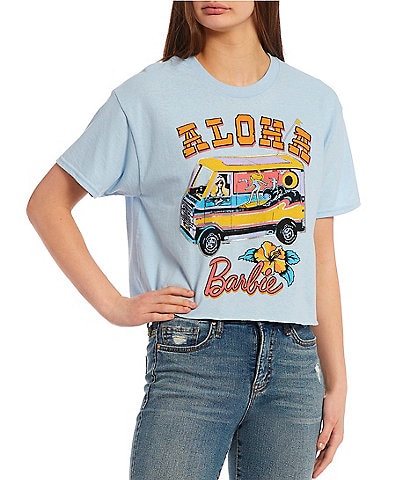 Junk Food Aloha Barbie™ Cropped Graphic T-Shirt