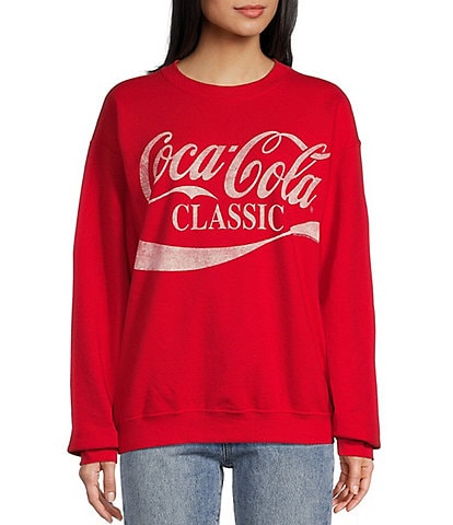 Junk Food Crewneck Long Sleeve Coca Cola Classic Fleece Sweatshirt