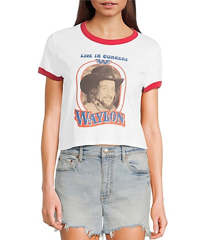 Junk Food Live In Concert Waylon Jennings Short Sleeve T-Shirt