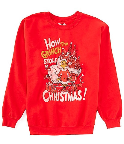 Grinch Long Sleeve How The Grinch Stole Christmas Fleece Sweatshirt