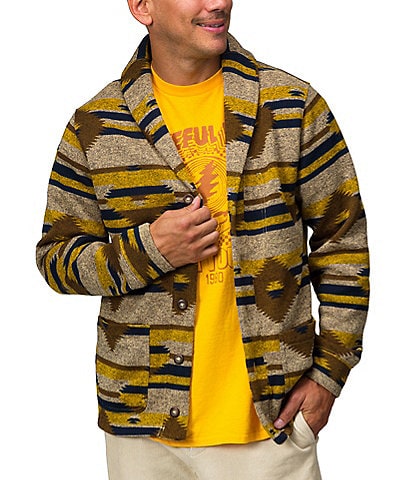 Junk Food Lowry Long Sleeve Printed Sweater Fleece Cardigan