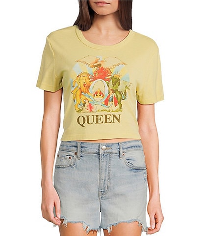 Junk Food Queen Short Sleeve Fitted Cropped Baby T-Shirt