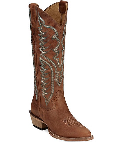 Justin Boots Evelyn Leather Tall Western Boots