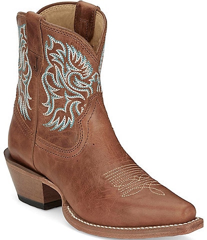 Justin Boots Isabella Leather Western Booties