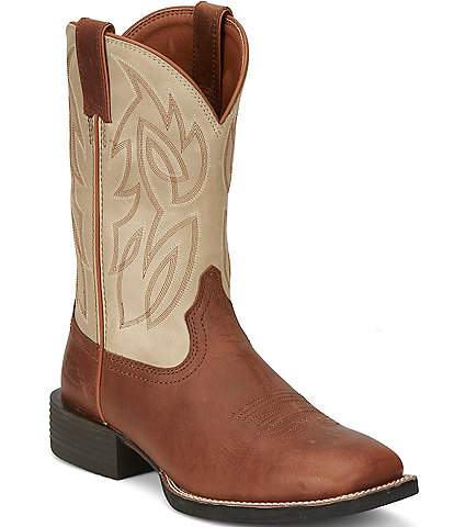 Justin Boots Men's Leather Canter Square Toe Western Boots