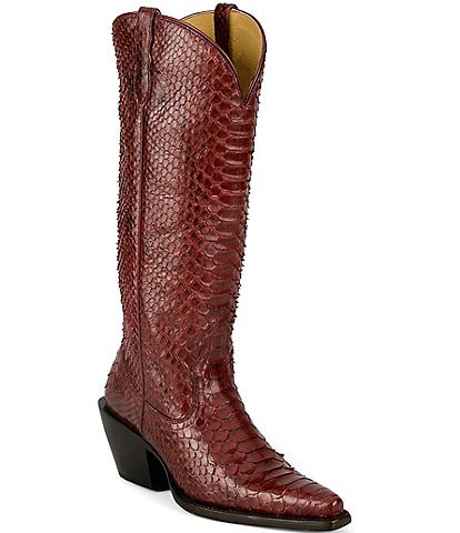Justin Boots Reba Queen Python Leather Western Boots