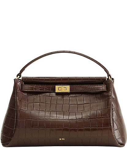 JW PEI Carmen Croc Embossed Vegan Leather Top Handle Bag