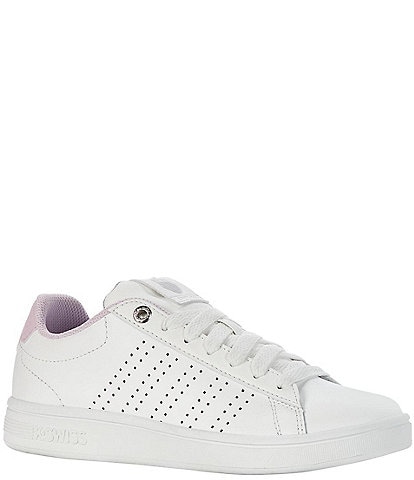 K-Swiss Women's Base Court Perforated Stripe Sneakers