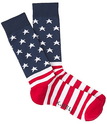 K. Bell Novelty American Flag Crew Socks