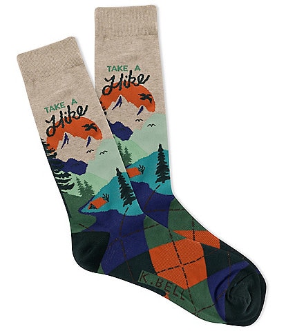 K. Bell Take A Hike Crew Dress Socks